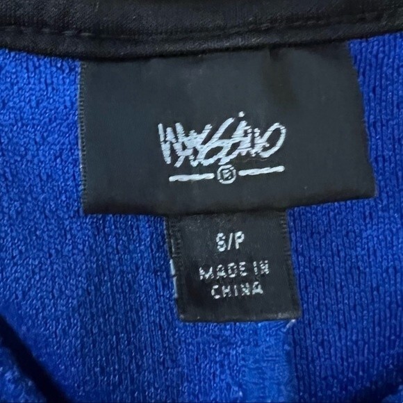 Royal blue with black piping textured dress size small - Picture 10 of 10